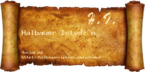 Halbauer István névjegykártya